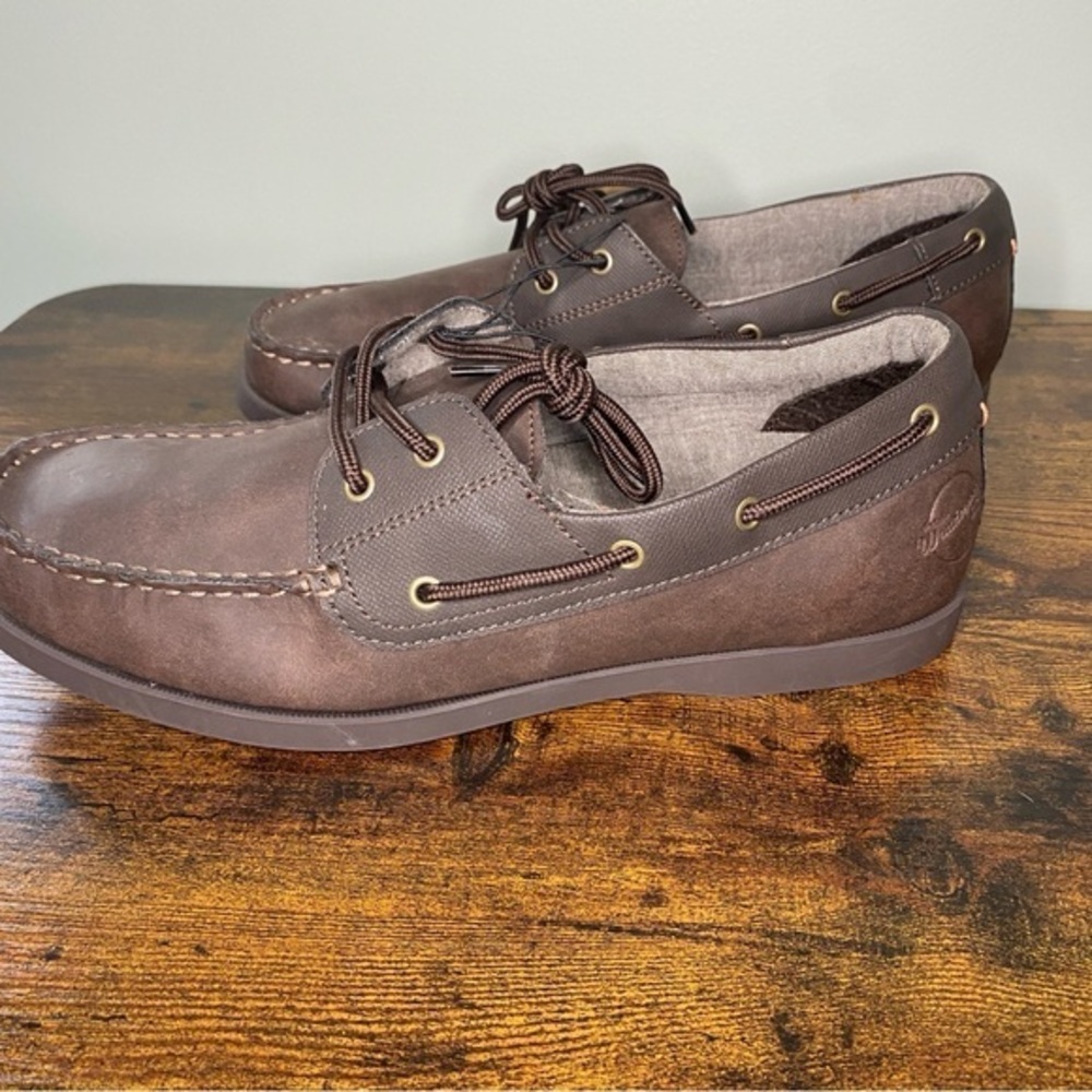 Weatherproof Vintage Men's Benny Boat Shoes‎ Dark Brown 11M New - Picture 3 of 6